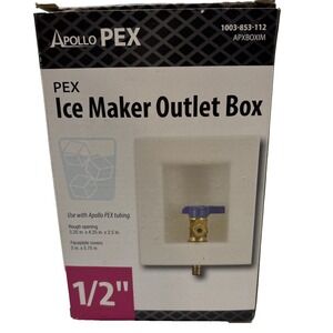 Apollo 1/2 in. Brass PEX-B Barb Icemaker Outlet Box NEW OPEN BOX